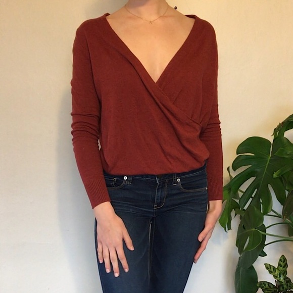 Classy Wrap Sweater in Maroon - Picture 4 of 6